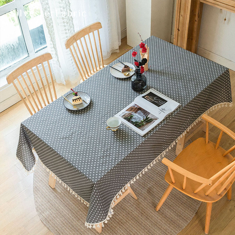 Star Printed Tablecloth丨Rectangle Tablecloth丨Gray Tablecloth