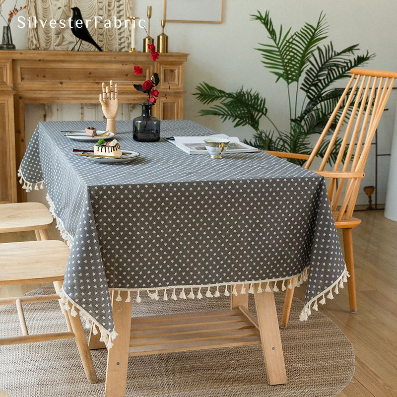 Star Printed Tablecloth丨Rectangle Tablecloth丨Gray Tablecloth