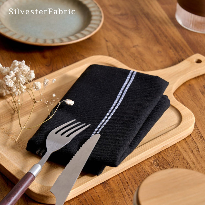 black farmhouse striped placemats for everyday dining