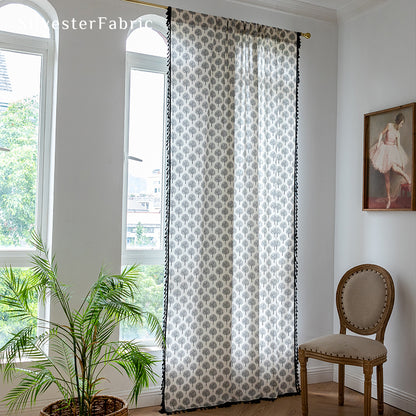 Tree Printed Curtains丨White Curtains丨Farmhouse Kitchen Curtains