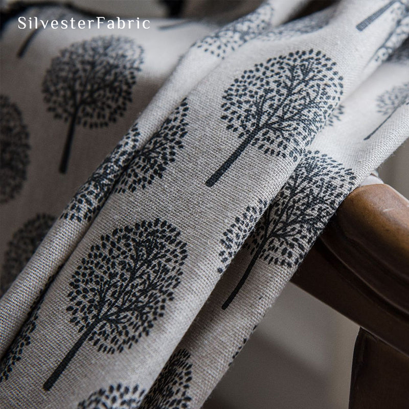 Tree Printed Curtains丨White Curtains丨Farmhouse Kitchen Curtains