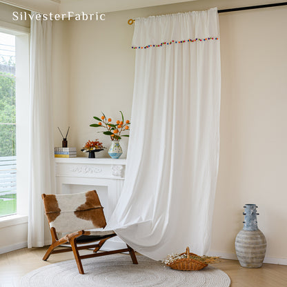 Farmhouse Kitchen Curtains丨White Curtains丨Semi Sheer Curtain