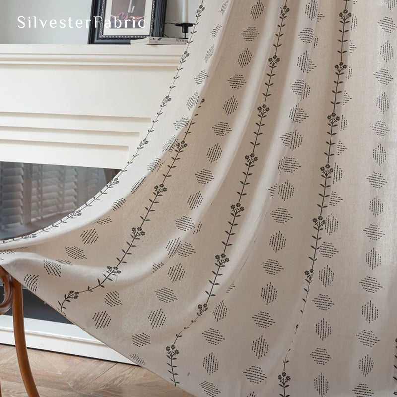 White Curtains丨Farmhouse Floral Curtains丨Striped Curtains