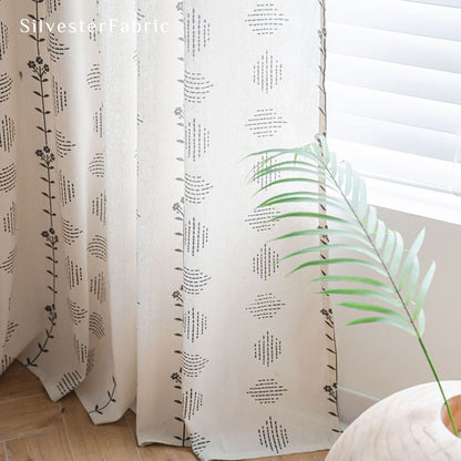 White Curtains丨Farmhouse Floral Curtains丨Striped Curtains