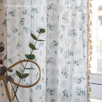 Close‑up of Floral Cafe Curtain corner