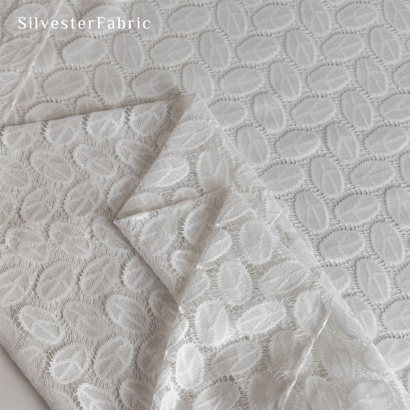 Close‑up of White Leaf Farmhouse Sheer Curtain