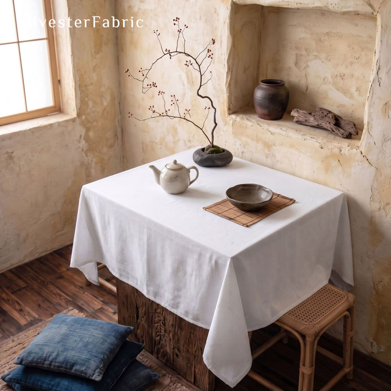 solid white rectangle tablecloth for everyday dining