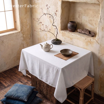 solid white rectangle tablecloth for everyday dining