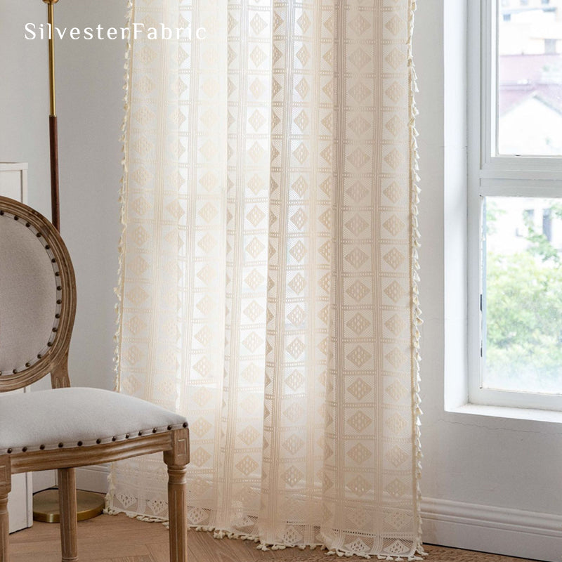Close‑up of Beige Sheer Curtain corner