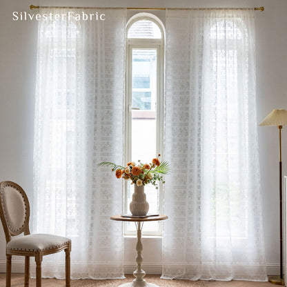 Floral White Sheer Curtains
