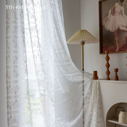 Floral White Sheer Curtains
