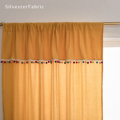 Farmhouse Kitchen Curtains丨Yellow Curtains丨Semi Sheer Curtain
