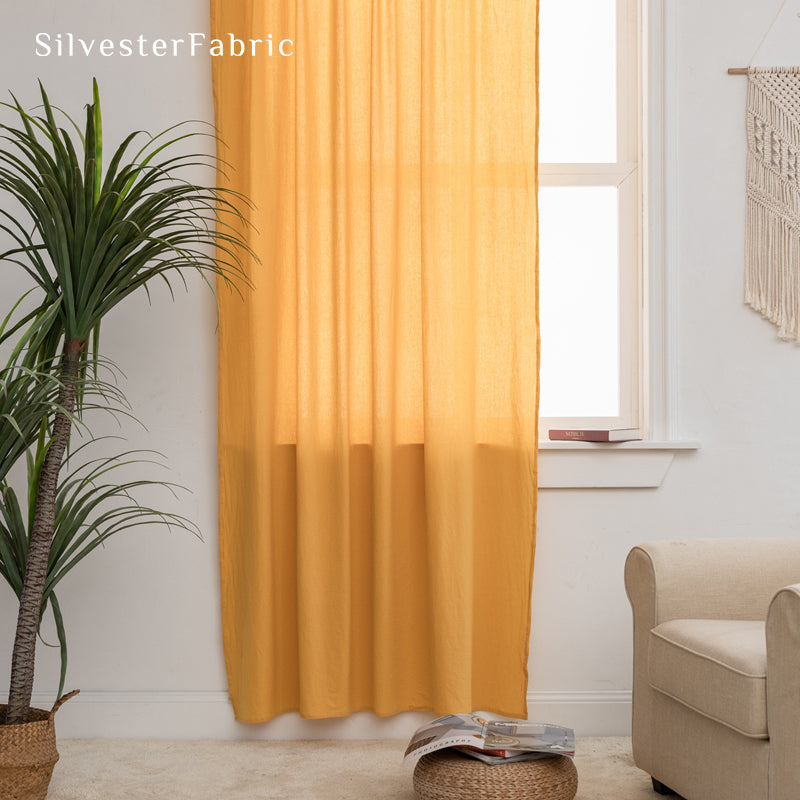 Farmhouse Kitchen Curtains丨Yellow Curtains丨Semi Sheer Curtain