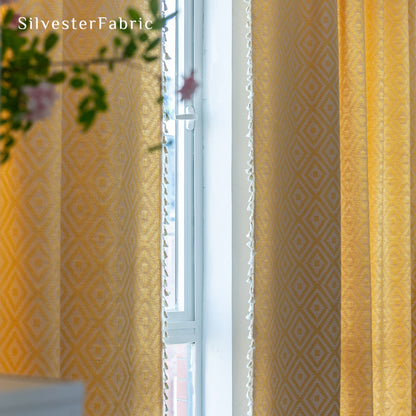 Close‑up of farmhouse curtain corner