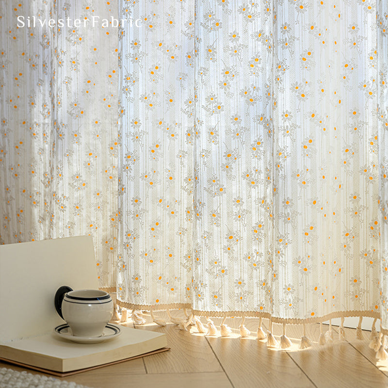 Close‑up of Yellow Floral Curtain corner