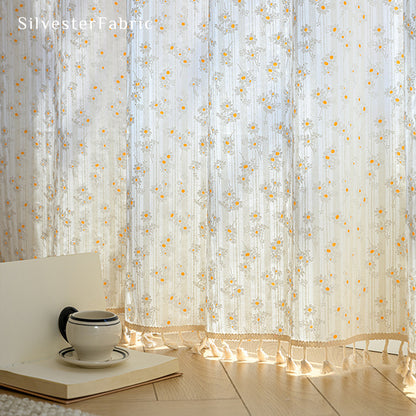 Close‑up of Yellow Floral Curtain corner