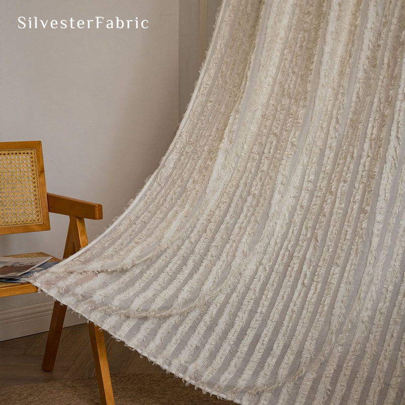 yellow farmhouse striped curtain panel