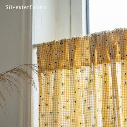 Close‑up of French Yellow Cafe Curtain corner