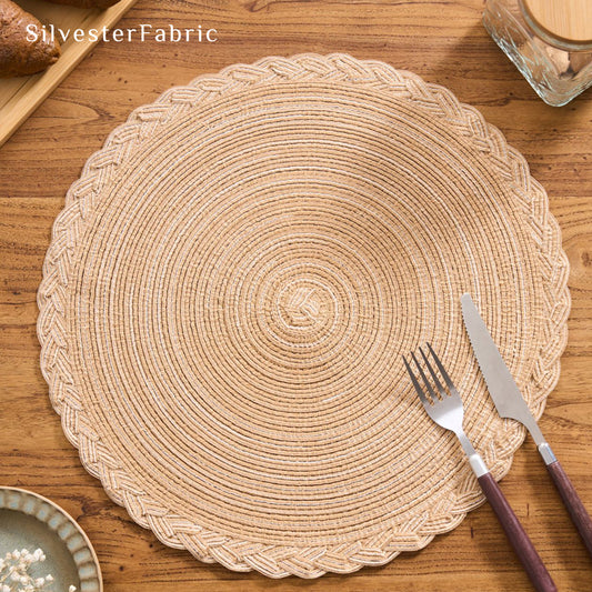 Yellow Woven Round Placemats
