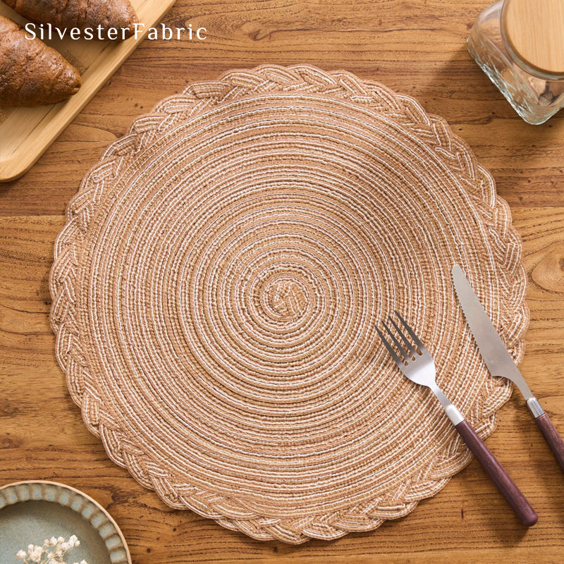 Yellow Woven Round Placemats
