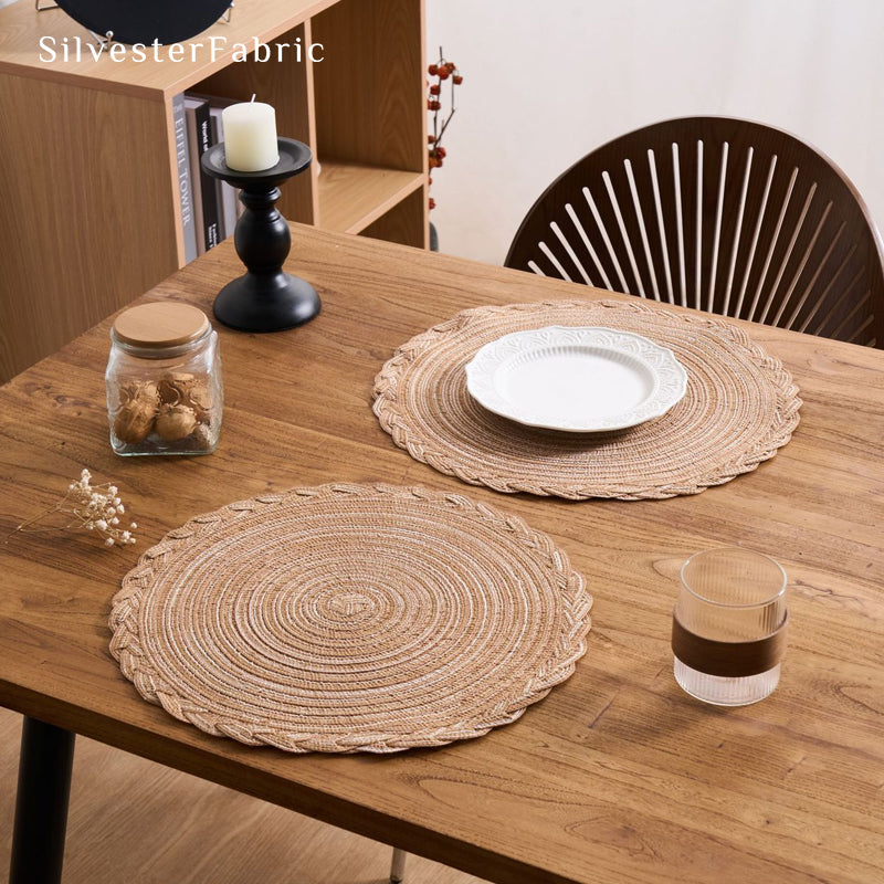 Yellow Woven Round Placemats