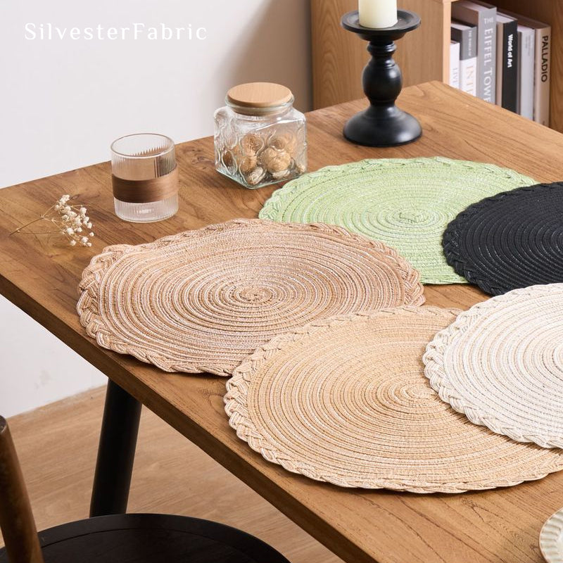 Yellow Woven Round Placemats