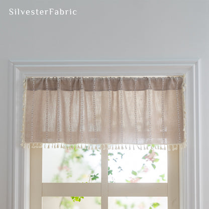 Close‑up of Beige French Cafe Curtain corner