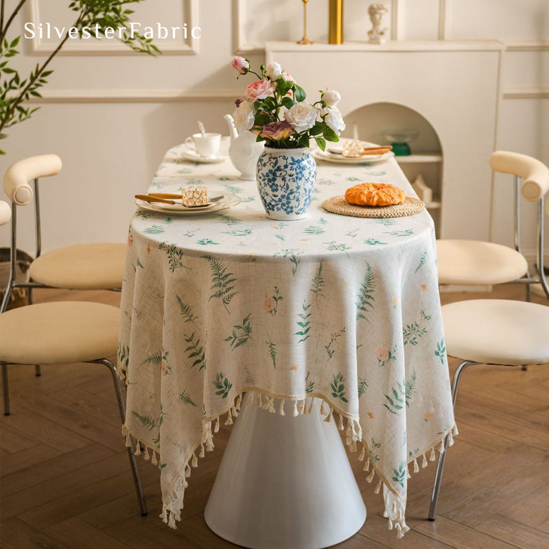 floral farmhouse tablecloth for holiday table setting
