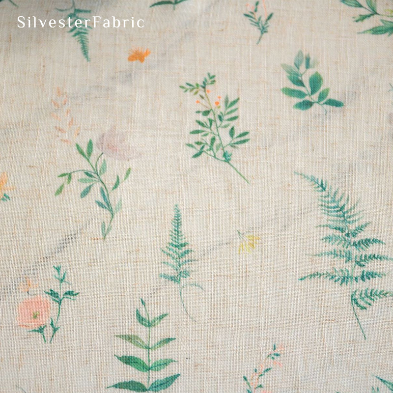 floral farmhouse tablecloth fabric close-up