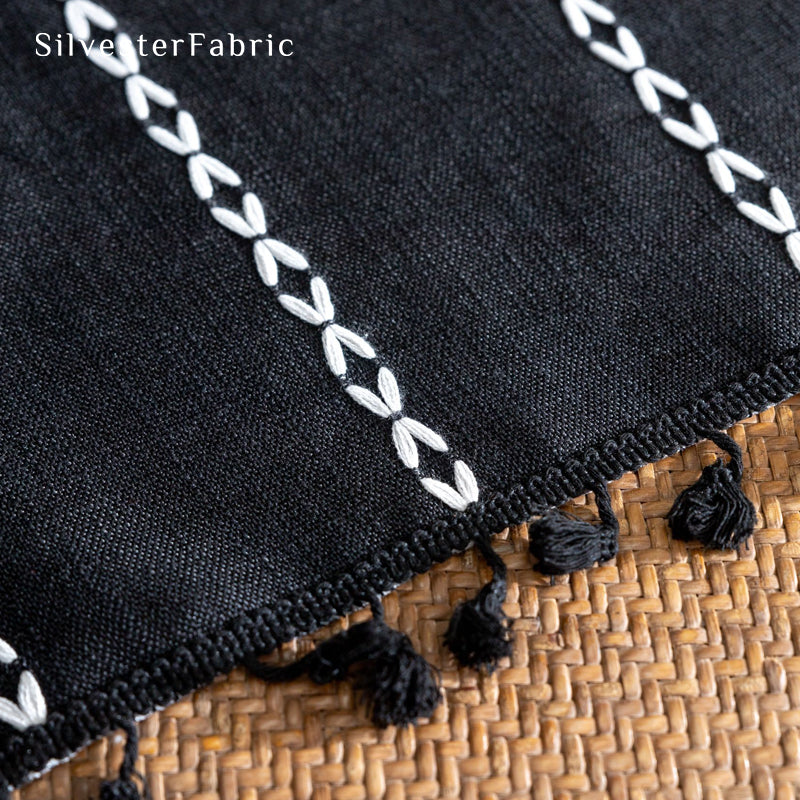 Close‑up of Black Kitchen French Cafe Curtain