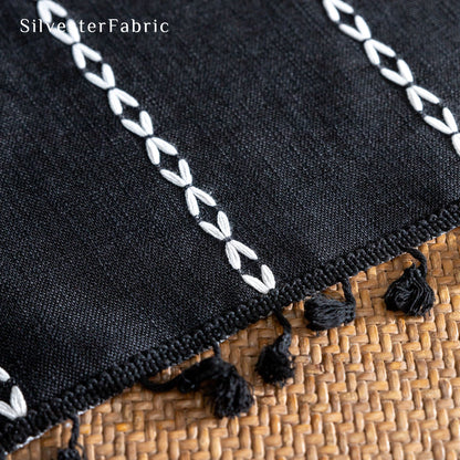 Close‑up of Black Kitchen French Cafe Curtain