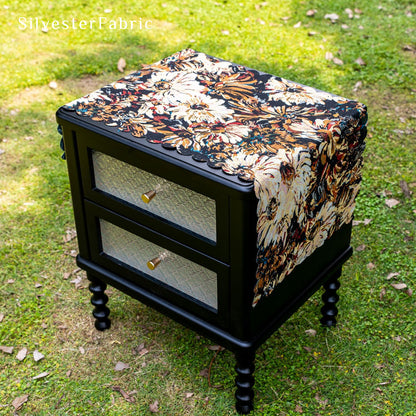 Small Floral Black Table Cover
