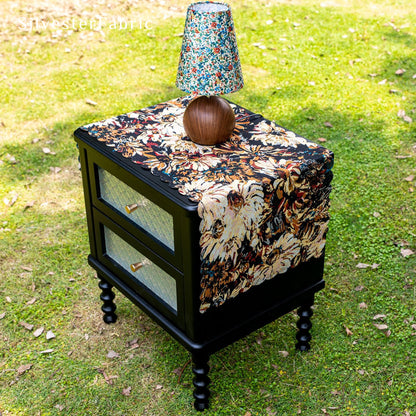 Small Floral Black Table Cover