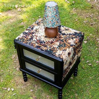 Small Floral Black Table Cover