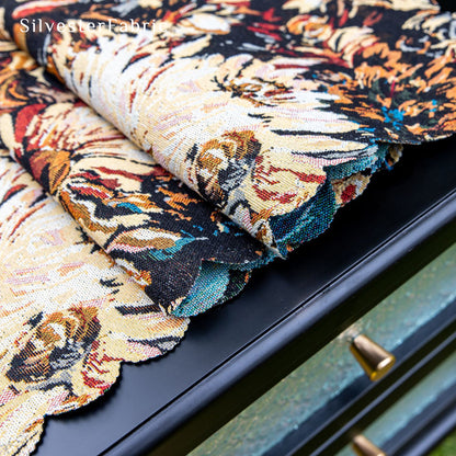 Small Floral Black Table Cover