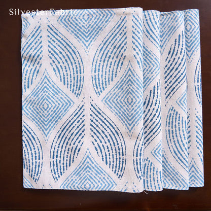 blue textured farmhouse placemats fabric close-up