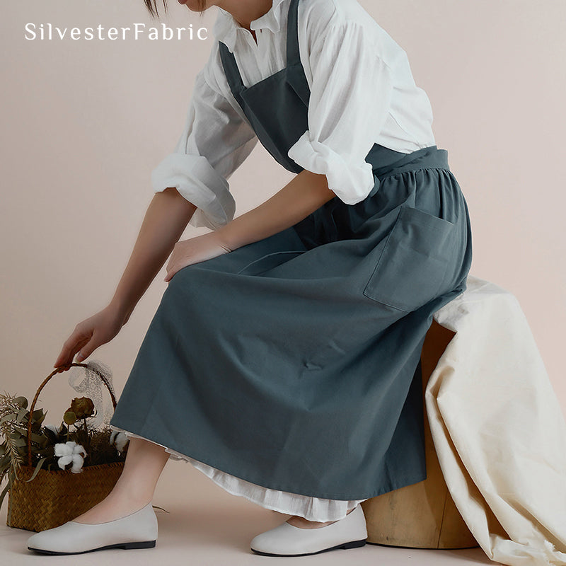 Blue Apron丨Apron With Pockets丨Cooking Apron