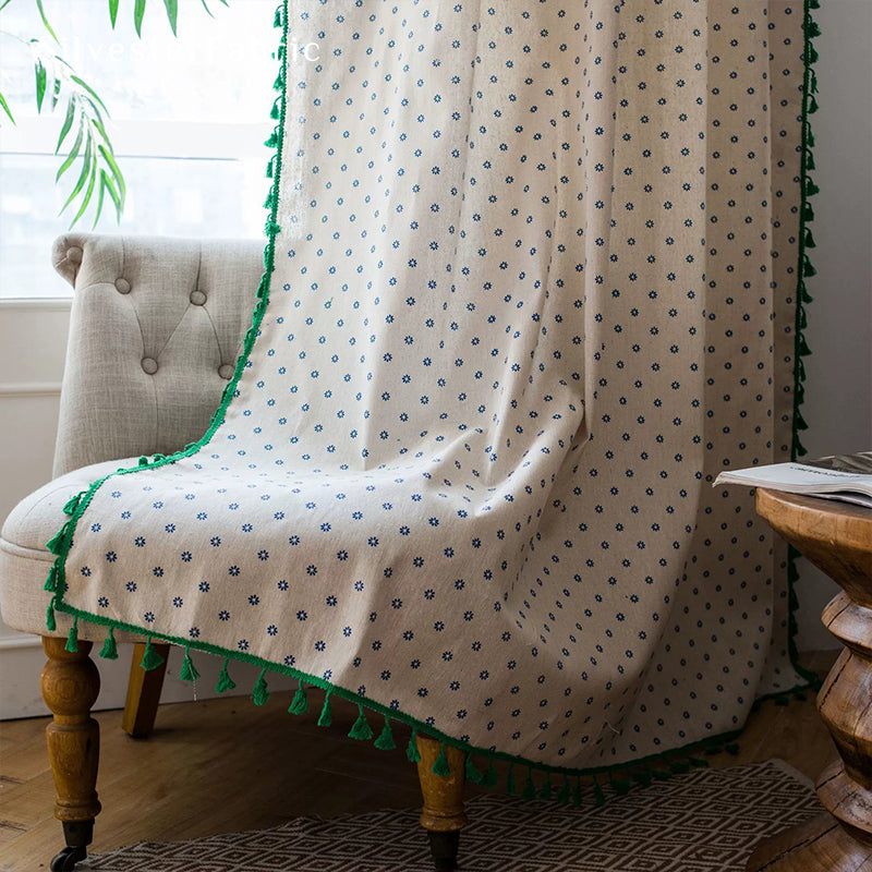 Blue Floral Curtains丨Floral Curtains丨Cute Curtains