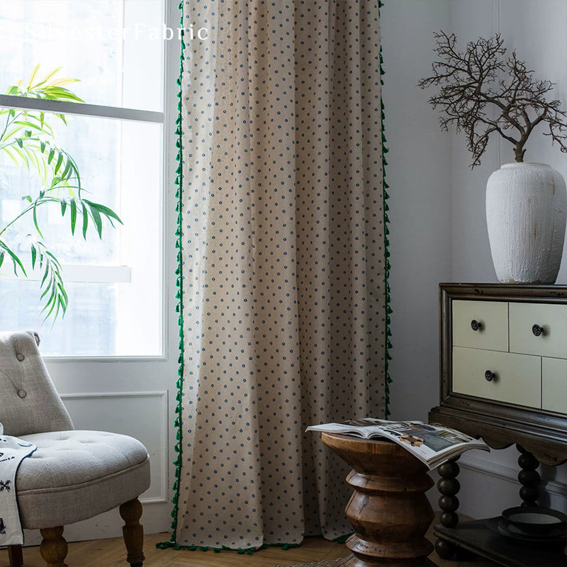 Blue Floral Curtains丨Floral Curtains丨Cute Curtains