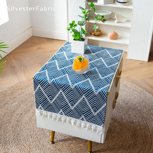 Small Table Cover丨Blue Table Runner丨Coffee Table Cover
