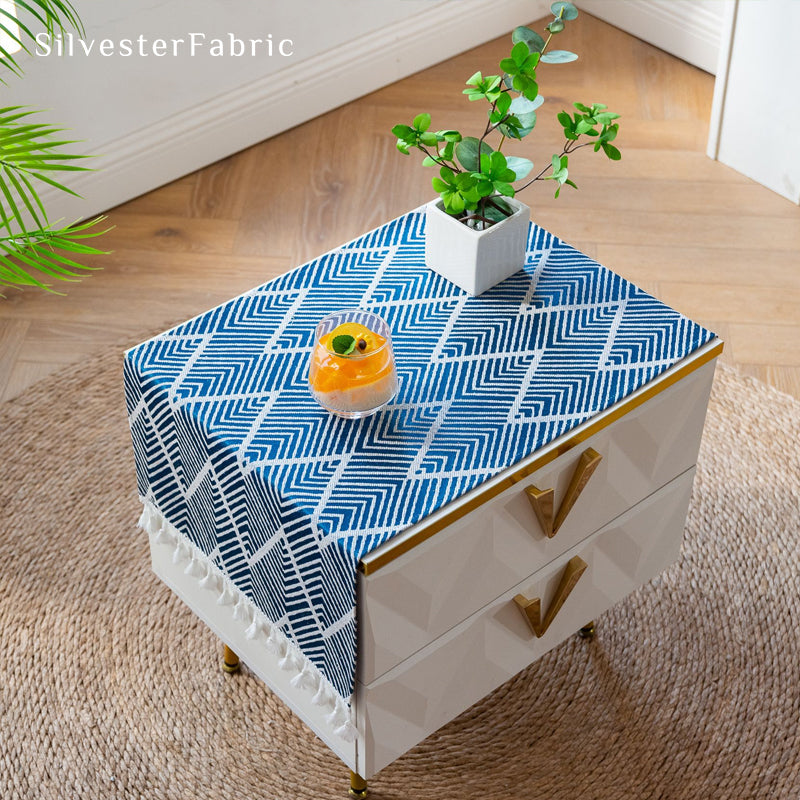 Small Table Cover丨Blue Table Runner丨Coffee Table Cover