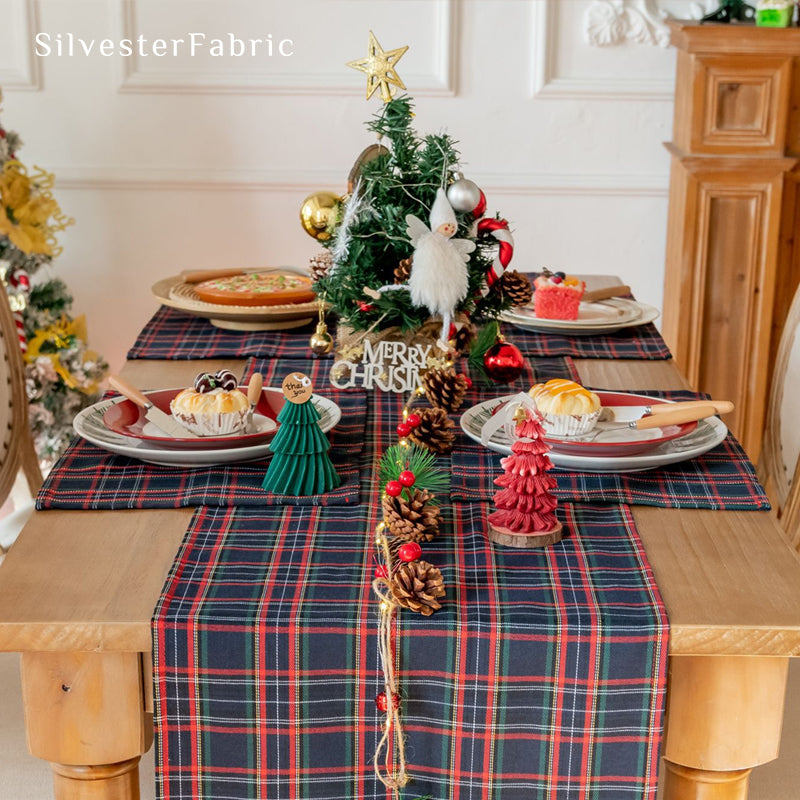 blue plaid table runner for everyday dining