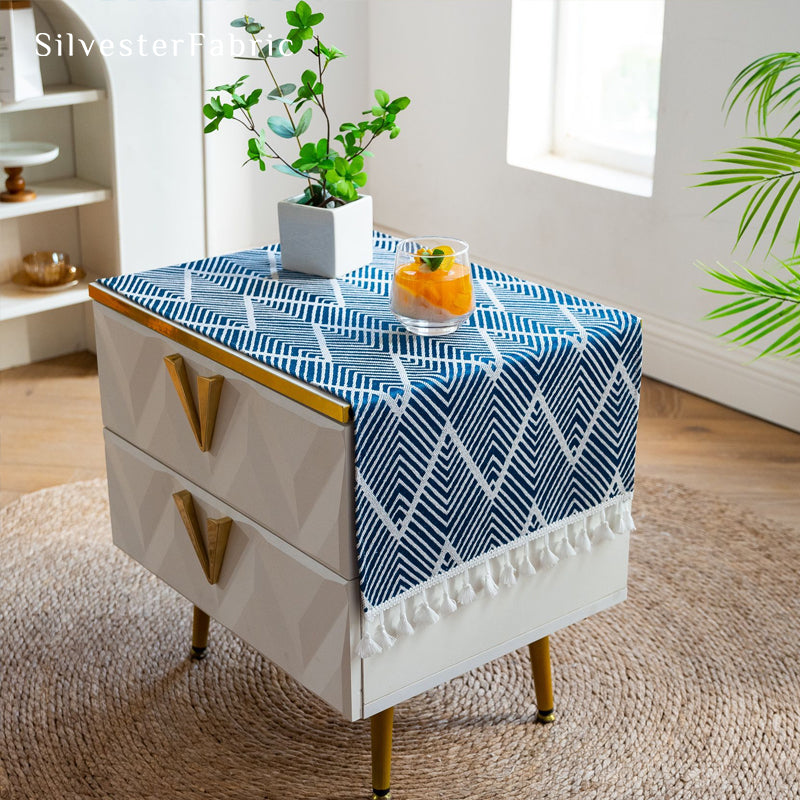 Small Table Cover丨Blue Table Runner丨Coffee Table Cover