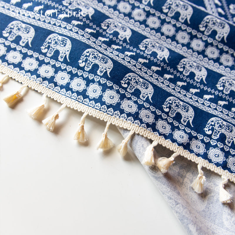 Blue Tablecloth丨Bohemian Printed Tablecloth丨Farmhouse Tablecloth
