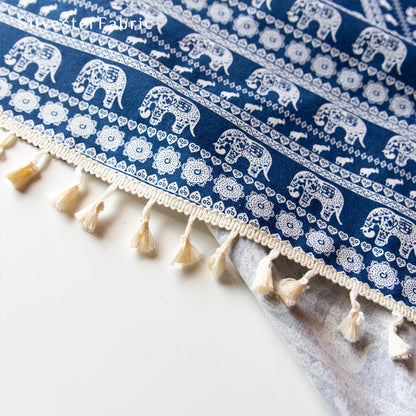 Blue Tablecloth丨Bohemian Printed Tablecloth丨Farmhouse Tablecloth