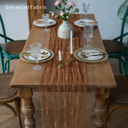 brown lace table runner for everyday dining