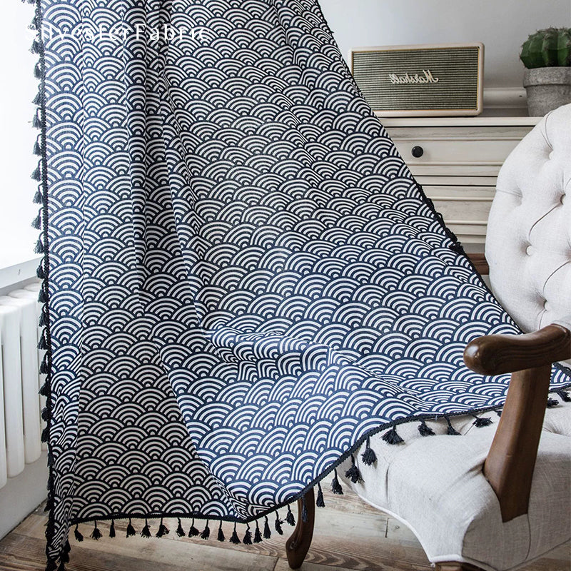 Farmhouse Curtains丨Geometric Printed Curtains丨Living Room Curtains