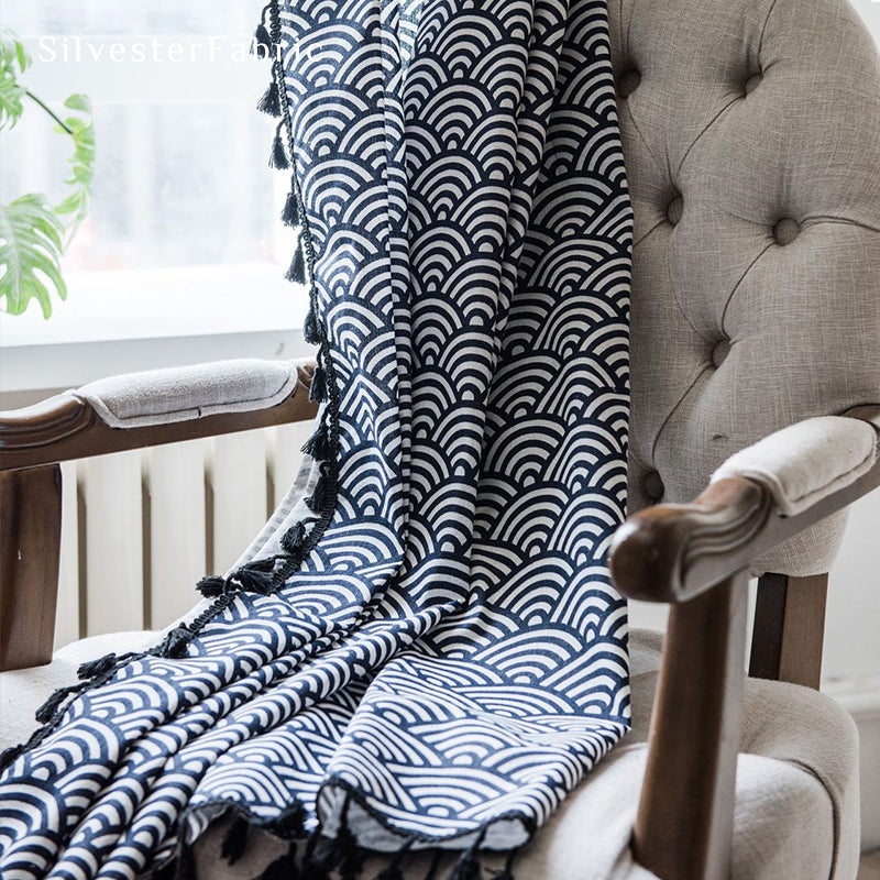 Farmhouse Curtains丨Geometric Printed Curtains丨Living Room Curtains