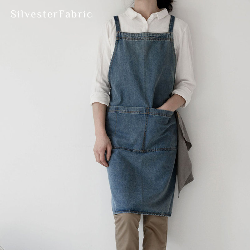 Blue Denim Apron丨Denim Aprons With Pockets丨Apron