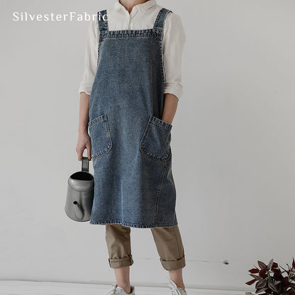 Blue Denim Apron丨Aprons With Pockets丨Denim Apron